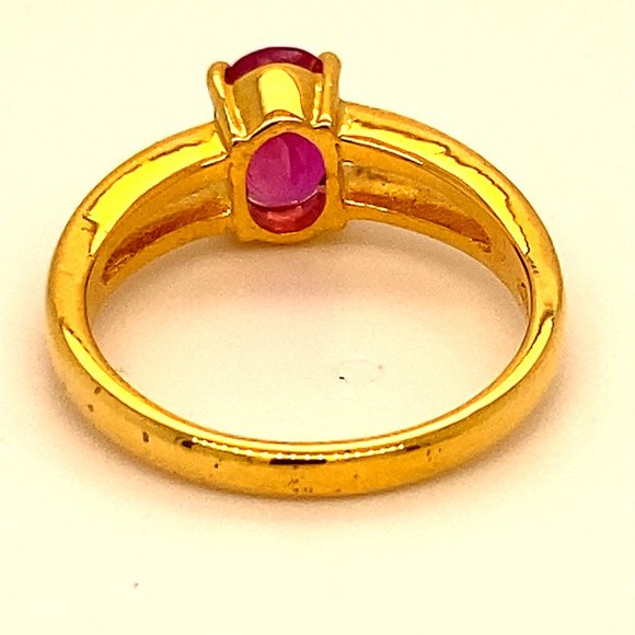 Burmese Ruby 1.32ct Solid 18K Yellow Gold Ring - Picture 4 of 7
